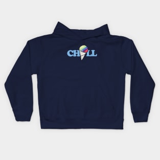 CHILL rainbow snow cone Kids Hoodie